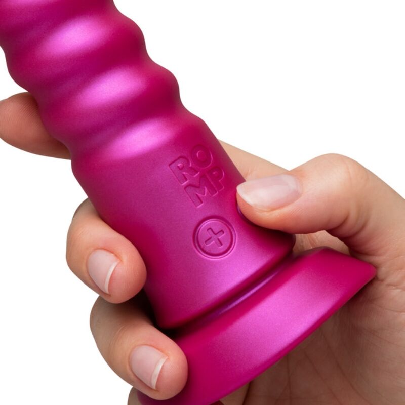 ROMP - JIGGLE VIBRADOR COM MOVIMENTOS PARA CIMA E PARA BAIXO COM VENTOSA ROSA - Infernum Store