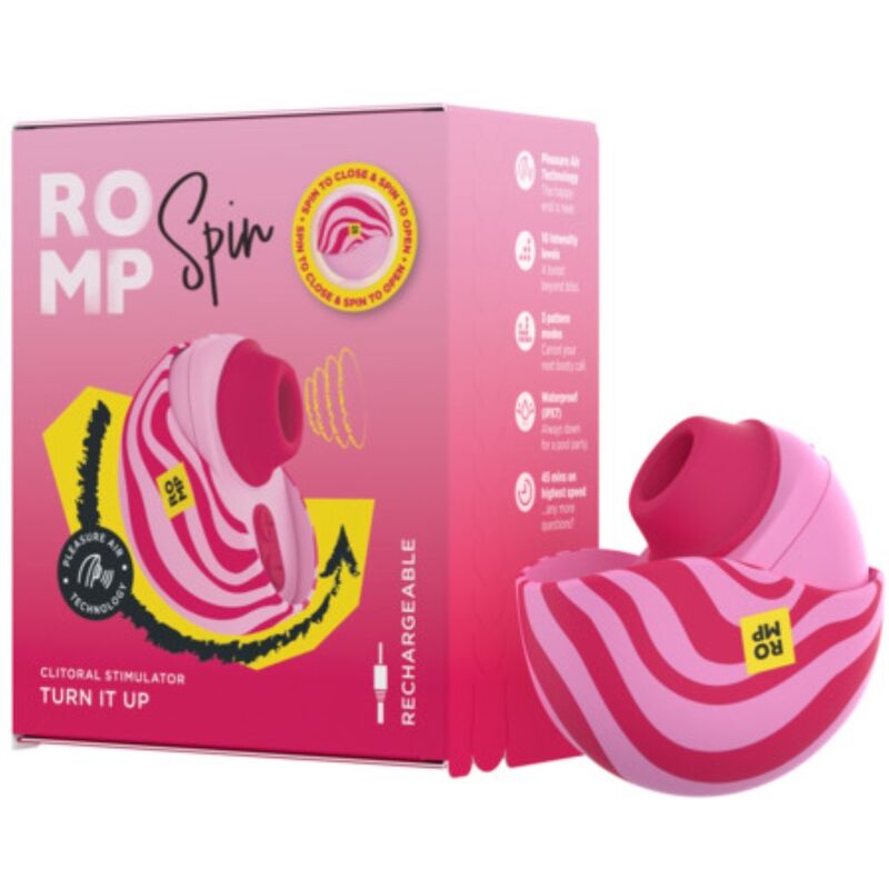 ROMP - SPIN CLITORAL SUCTION ANTITUDE COM ABERTURA E FECHAMENTO ROTATIVOS - Infernum Store