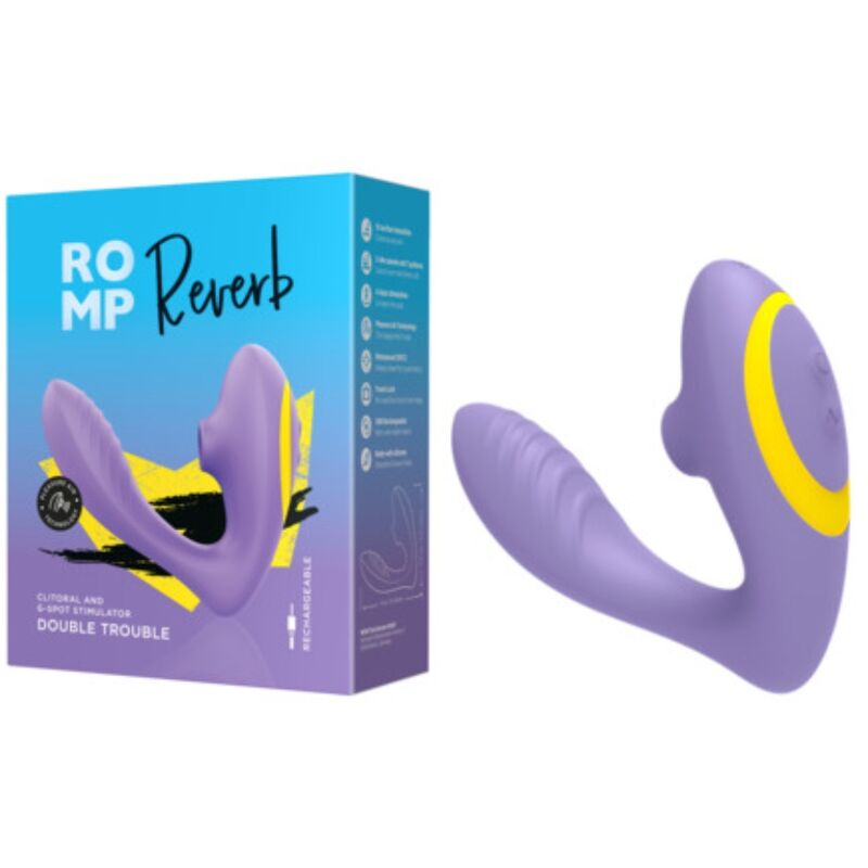 ROMP - REVERB ESTIMULADOR DE PONTO G E DISPOSITIVO DE SUCÇÃO CLITORIAL REVERB ROXO - Infernum Store