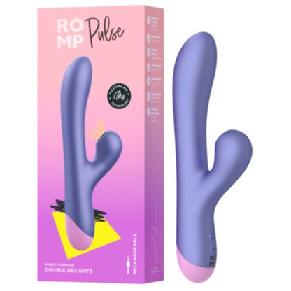 ROMP - PULSE RABBIT VIBRADOR DUPLO PARA PONTO G AZUL ELÉTRICO - Infernum Store