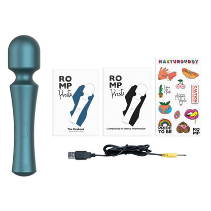 ROMP - PRESTO MINI WAND VIBRATOR COM CABEÇA FLEXÍVEL VERDE - Infernum Store