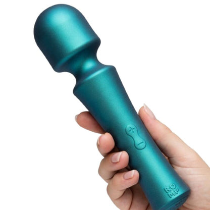 ROMP - PRESTO MINI WAND VIBRATOR COM CABEÇA FLEXÍVEL VERDE - Infernum Store