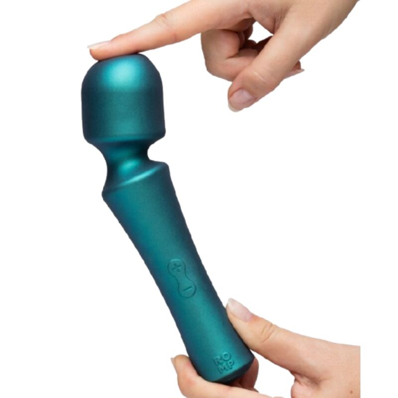 ROMP - PRESTO MINI WAND VIBRATOR COM CABEÇA FLEXÍVEL VERDE - Infernum Store