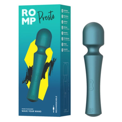 ROMP - PRESTO MINI WAND VIBRATOR COM CABEÇA FLEXÍVEL VERDE - Infernum Store