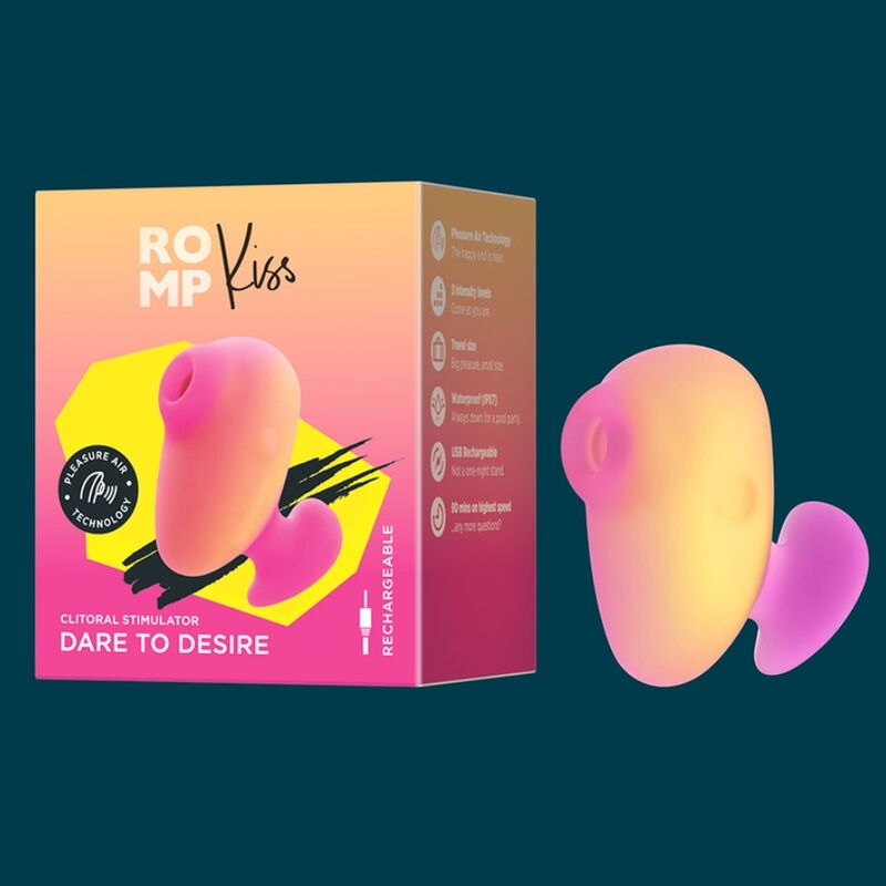 ROMP - KISS VIBRADOR DE DEDO RECARREGÁVEL COM SUCÇÃO CLITÓRICA - Infernum Store