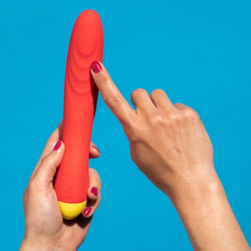 ROMP - HYPE VIBRADOR MULTIFUNCIONAL PARA PONTO G VERMELHO - Infernum Store
