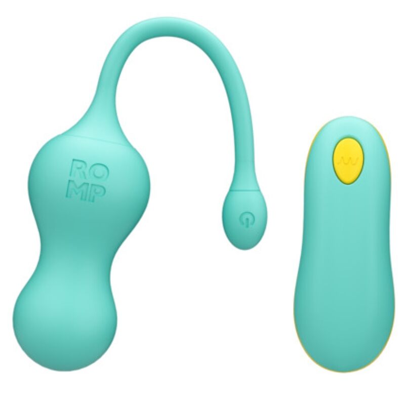 ROMP - CELLO OVO VIBRATÓRIO MULTIFUNCIONAL TURQUESA COM CONTROLE REMOTO - Infernum Store