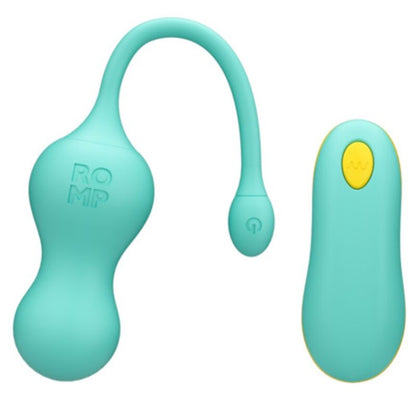ROMP - CELLO OVO VIBRATÓRIO MULTIFUNCIONAL TURQUESA COM CONTROLE REMOTO - Infernum Store