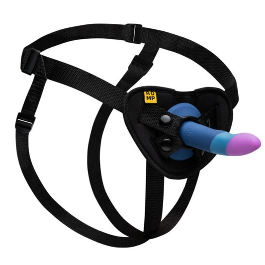 ROMP - PICCOLO DILDO DE SILICONE COM VENTOSA TRICOLORIDA 14 CM - Infernum Store