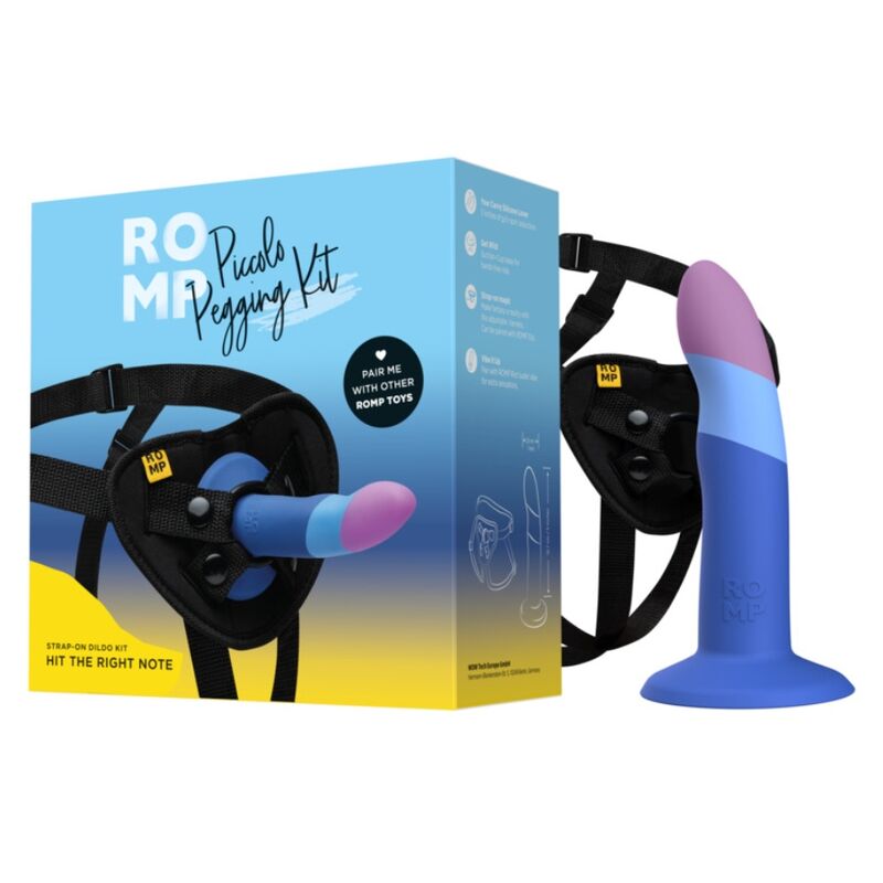 ROMP - PICCOLO DILDO DE SILICONE COM VENTOSA TRICOLORIDA 14 CM - Infernum Store