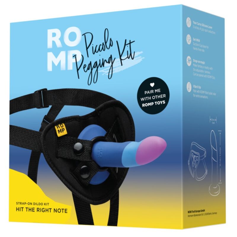 ROMP - PICCOLO DILDO DE SILICONE COM VENTOSA TRICOLORIDA 14 CM - Infernum Store
