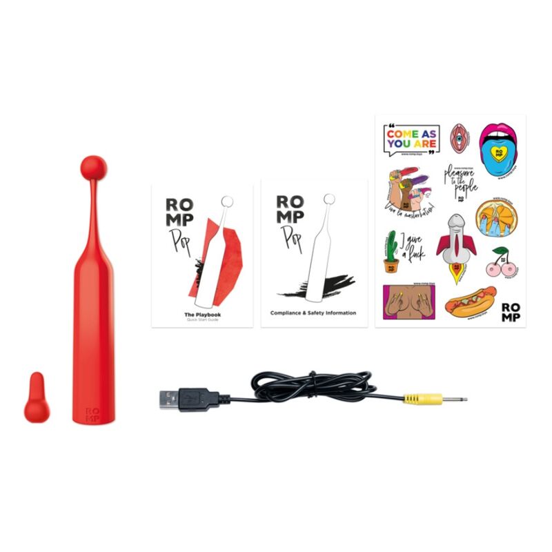 ROMP - POP ESTIMULADOR CLITORIAL DE ALTA FREQUÊNCIA VERMELHO - Infernum Store