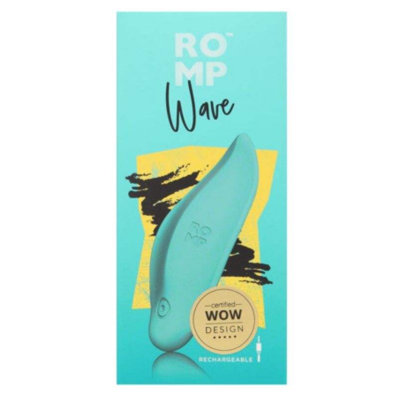 ROMP - VIBRADOR DE ONDAS, ESTIMULADOR CLITORIANO, FORMATO ERGONÔMICO, VERDE-ÁGUA - Infernum Store