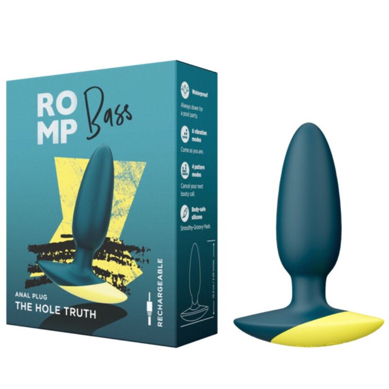 ROMP - BASS VIBRADOR ANAL PLUG 10 CM VERDE - Infernum Store