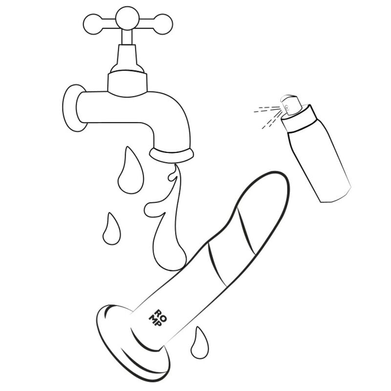 ROMP - DIZI DILDO DE SILICONE COM VENTOSA TRICOLOR 18 CM - Infernum Store