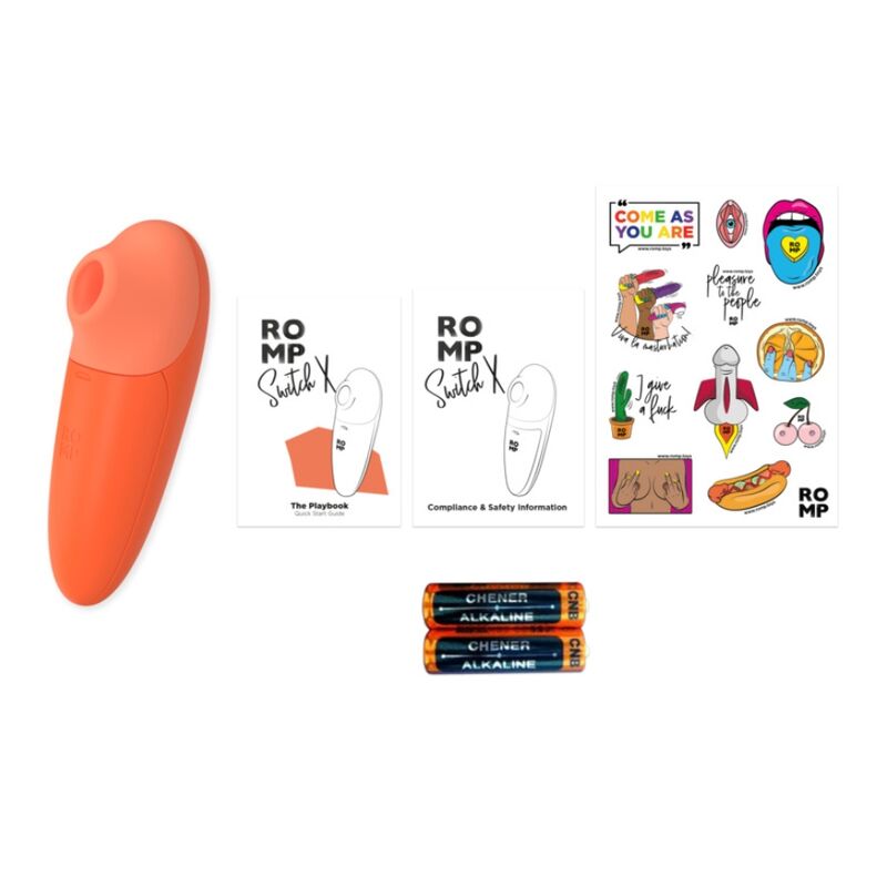 ROMP - SWITCH X ESTIMULADOR CLITORIAL 6 NÍVEIS LARANJA - Infernum Store
