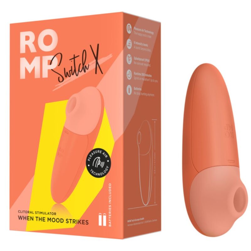 ROMP - SWITCH X ESTIMULADOR CLITORIAL 6 NÍVEIS LARANJA - Infernum Store