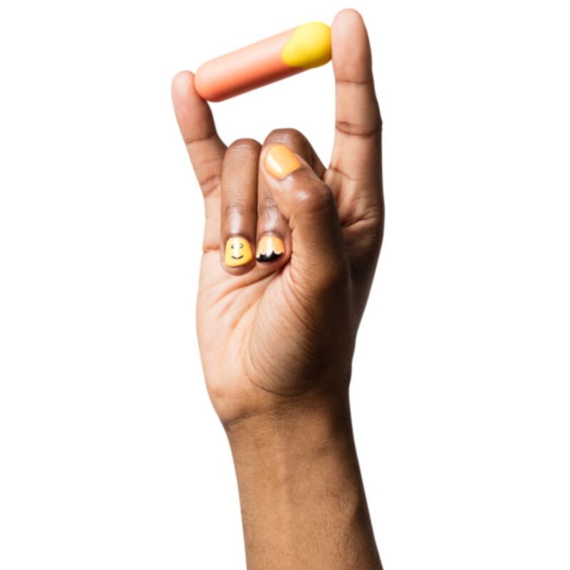 ROMP - RIOT MULTIFUNCIONAL VIBRATÓRIO BULLET LARANJA + AMARELO - Infernum Store