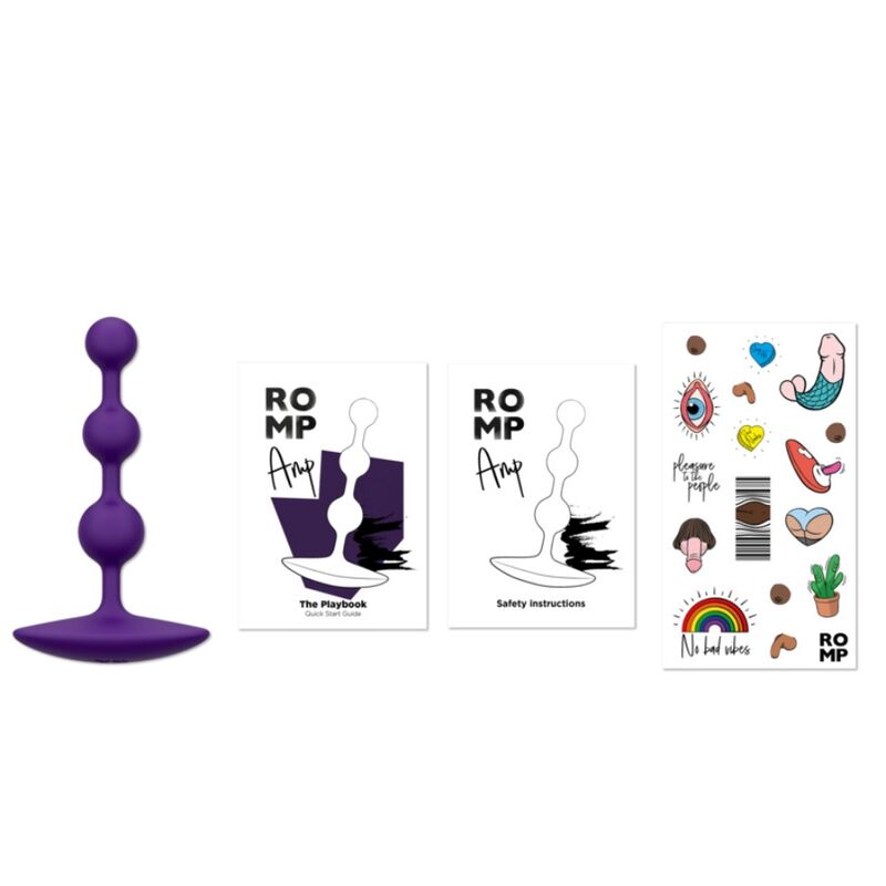 ROMP - AMP CONTAS ANAL DE SILICONE FLEXÍVEIS ROXAS 12,5 CM ROXAS - Infernum Store