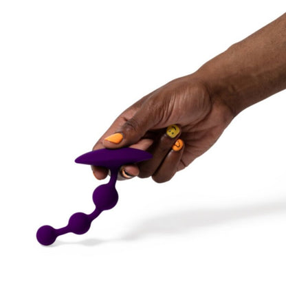 ROMP - AMP CONTAS ANAL DE SILICONE FLEXÍVEIS ROXAS 12,5 CM ROXAS - Infernum Store