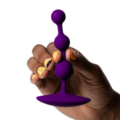 ROMP - AMP CONTAS ANAL DE SILICONE FLEXÍVEIS ROXAS 12,5 CM ROXAS - Infernum Store