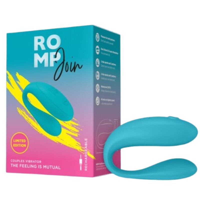 ROMP - JOIN JUNTEM-SE AO VIBRADOR PARA CASAIS TURQUESA - Infernum Store