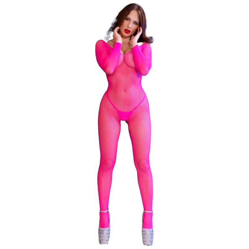 CHILIROSE - CR 4894 MEIA-CALÇA DE MALHA ROSA NEON P/M - Infernum Store
