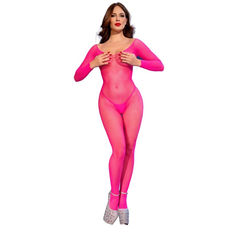 CHILIROSE - CR 4894 MEIA-CALÇA DE MALHA ROSA NEON P/M - Infernum Store