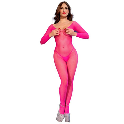 CHILIROSE - CR 4894 MEIA-CALÇA DE MALHA ROSA NEON P/M - Infernum Store