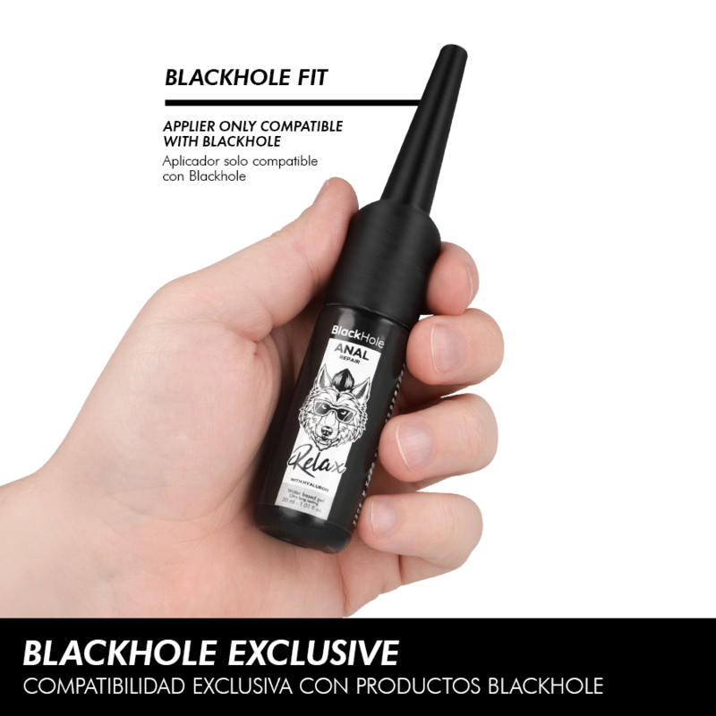 BLACK HOLE - APLICADOR DE LUBRIFICANTE ANAL TAMANHO P 30 ML - Infernum Store