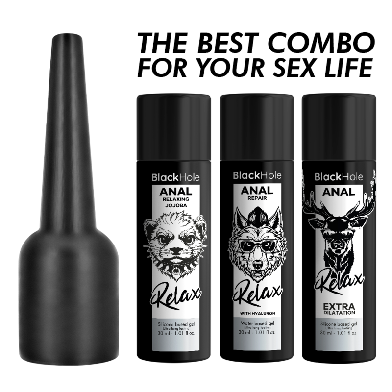 BLACK HOLE - APLICADOR DE LUBRIFICANTE ANAL TAMANHO P 30 ML - Infernum Store