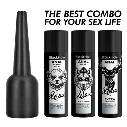 BLACK HOLE - APLICADOR DE LUBRIFICANTE ANAL TAMANHO P 30 ML - Infernum Store