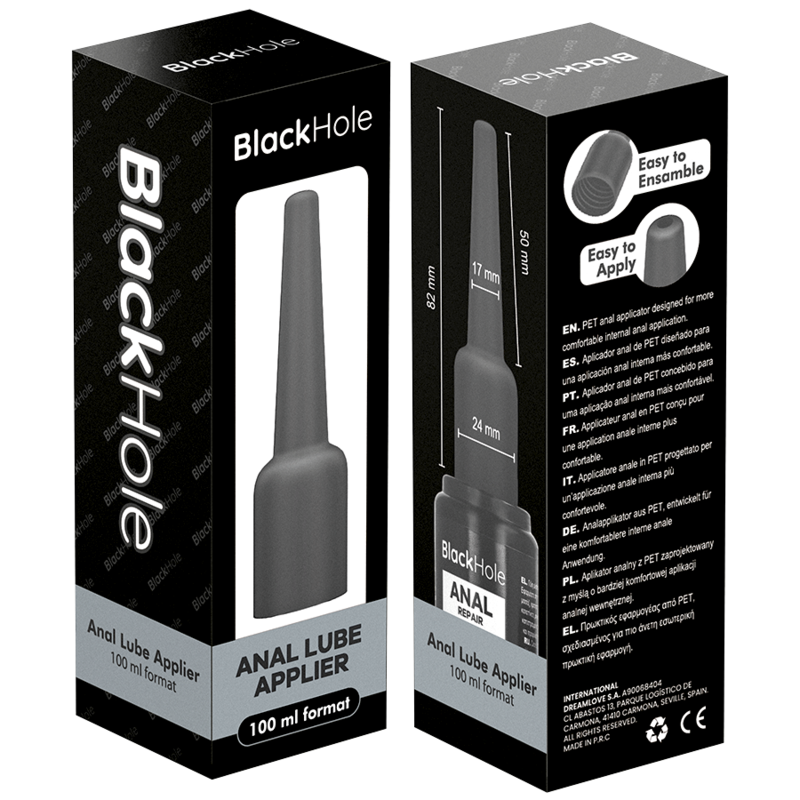 BLACK HOLE - APLICADOR DE LUBRIFICANTE ANAL TAMANHO G 100 ML - Infernum Store