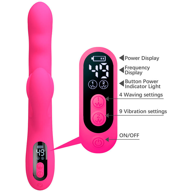 PRETTY LOVE - VIBRADOR COELHO MULTIFUNCIONAL DE INVERNO COM DISPLAY DE LED ROSA - Infernum Store