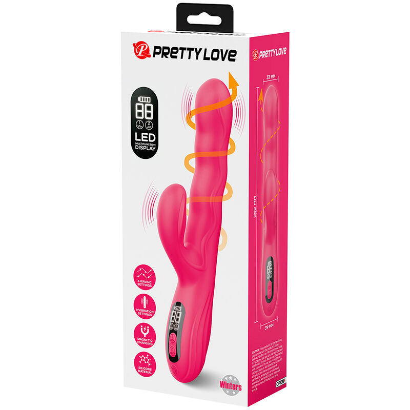 PRETTY LOVE - VIBRADOR COELHO MULTIFUNCIONAL DE INVERNO COM DISPLAY DE LED ROSA - Infernum Store