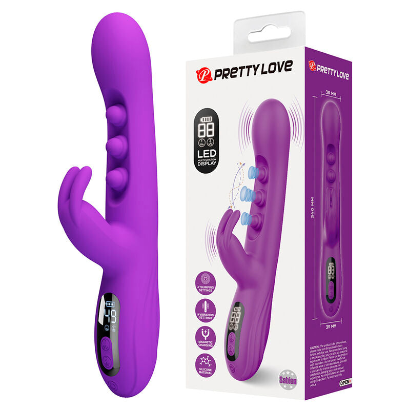 PRETTY LOVE - VIBRADOR SABIEN RABBIT COM ESTIMULAÇÃO POR TOQUE E LED ROXO - Infernum Store