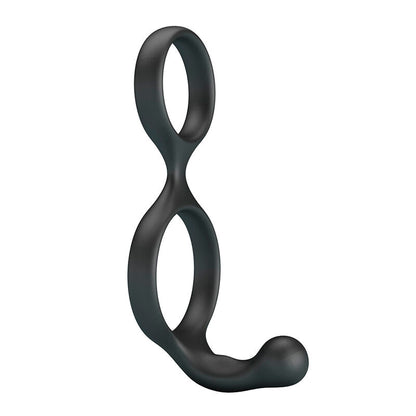 CRAZY BULL - ANEL DUPLO FLORIAN PARA PÊNIS E TESTÍCULOS PRETO - Infernum Store