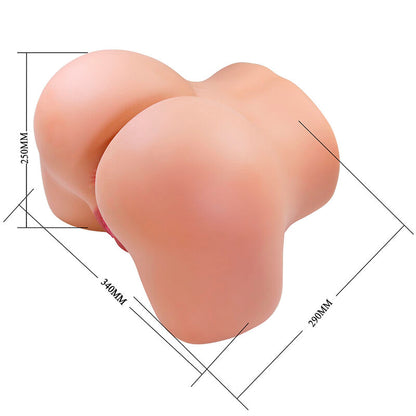 CRAZY BULL - JULIA XXL MASTURBADOR VIBRATÓRIO DUPLO VAGINAL E ANAL FLESH - Infernum Store
