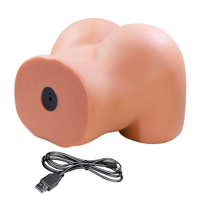 CRAZY BULL - JULIA XXL MASTURBADOR VIBRATÓRIO DUPLO VAGINAL E ANAL FLESH - Infernum Store