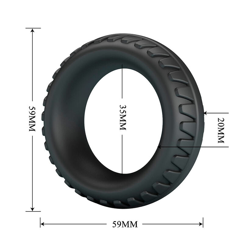 CRAZY BULL - ANEL PENIANO DE SILICONE TEXTURIZADO MERRITT PRETO - Infernum Store