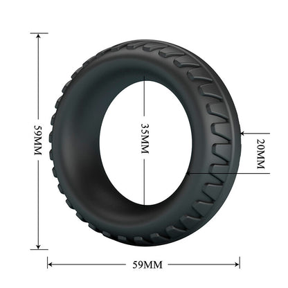 CRAZY BULL - ANEL PENIANO DE SILICONE TEXTURIZADO MERRITT PRETO - Infernum Store