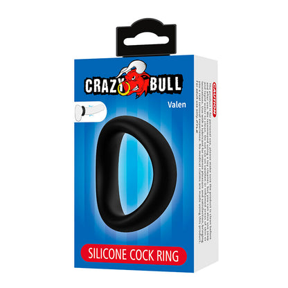 CRAZY BULL - ANEL PENIANO ERGONÔMICO DE SILICONE VALEN PRETO - Infernum Store