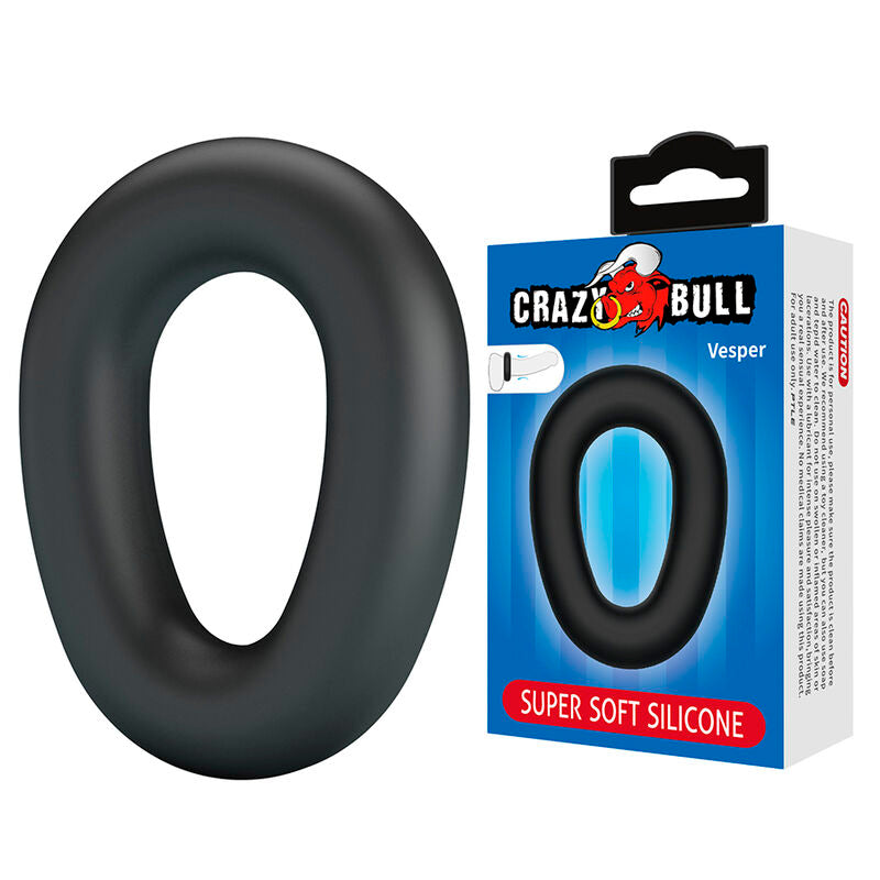 CRAZY BULL - ANEL PENIANO DE SILICONE SUPER MACIO VESPER PRETO - Infernum Store