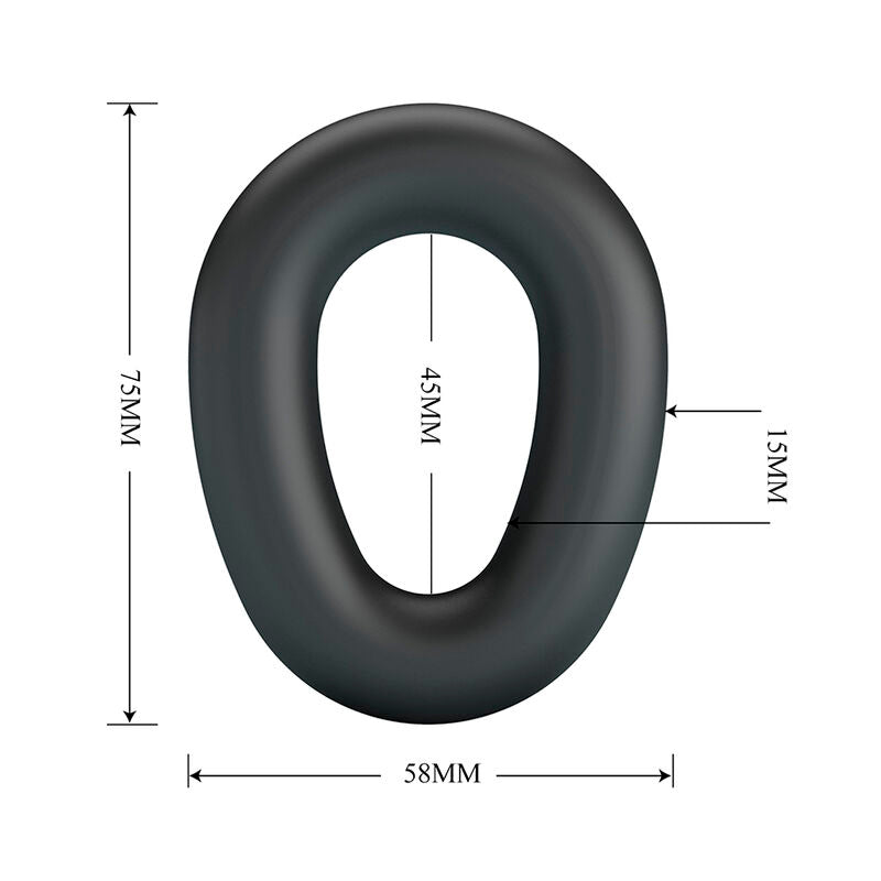 CRAZY BULL - ANEL PENIANO DE SILICONE SUPER MACIO VESPER PRETO - Infernum Store