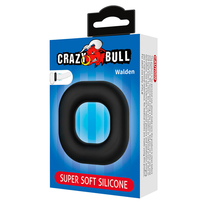 CRAZY BULL - ANEL PENIANO DE SILICONE SUPER MACIO WALDEN PRETO - Infernum Store