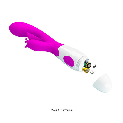 PRETTY LOVE - BUTTERFLY KISS VIBRADOR COELHO COM 30 FUNÇÕES ROXO - Infernum Store