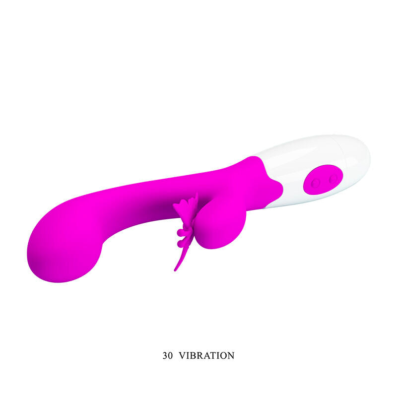 PRETTY LOVE - BUTTERFLY KISS VIBRADOR COELHO COM 30 FUNÇÕES ROXO - Infernum Store