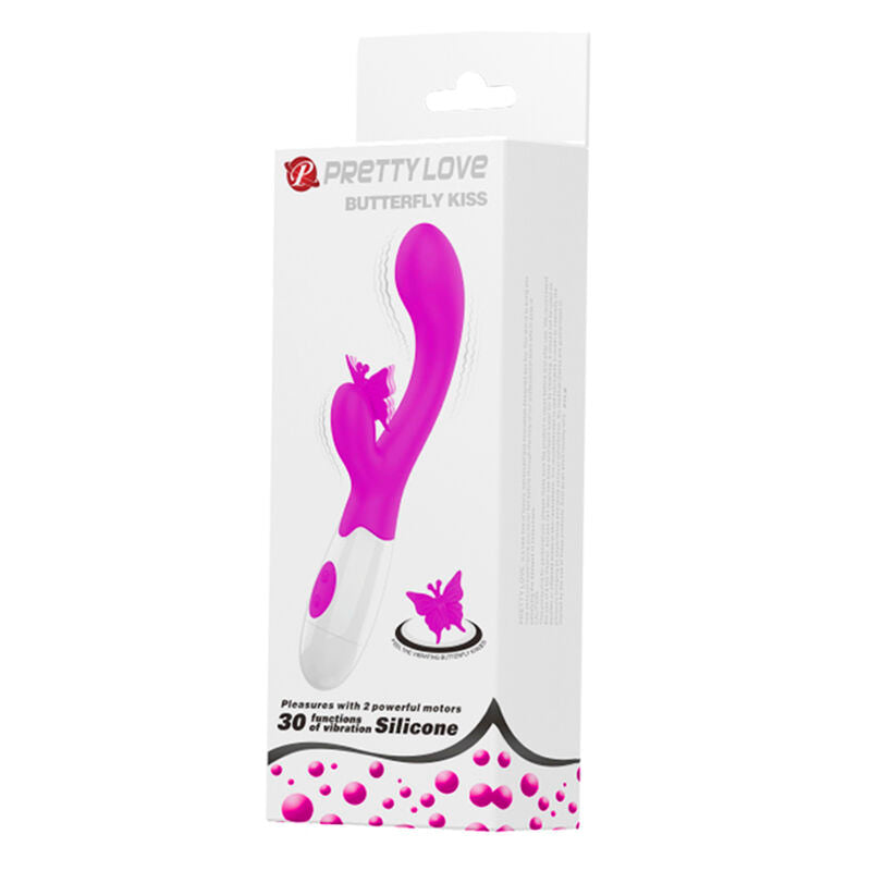 PRETTY LOVE - BUTTERFLY KISS VIBRADOR COELHO COM 30 FUNÇÕES ROXO - Infernum Store