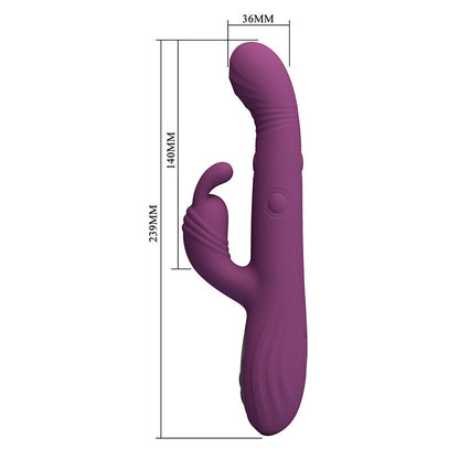 PRETTY LOVE - DEE VIBRADOR MULTIFUNCIONAL COELHO OSCILAÇÃO E PERCUSSÃO ROXO - Infernum Store