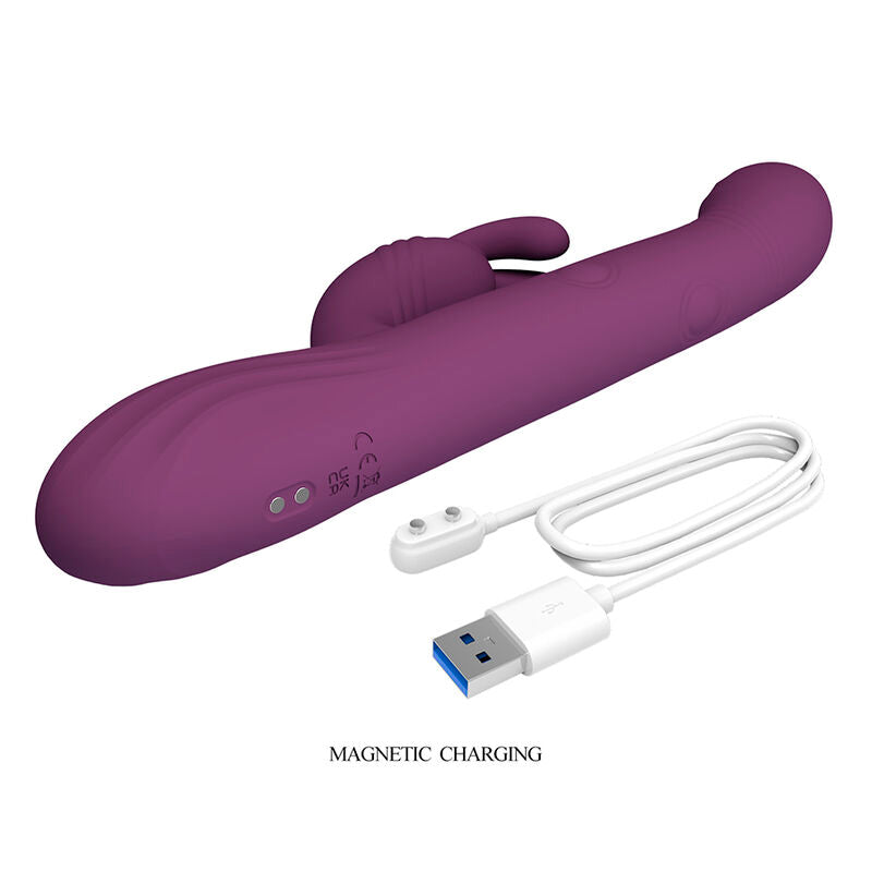 PRETTY LOVE - DEE VIBRADOR MULTIFUNCIONAL COELHO OSCILAÇÃO E PERCUSSÃO ROXO - Infernum Store